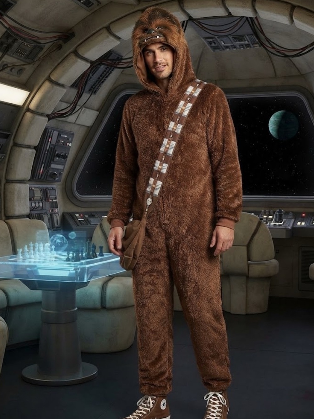Authentic Star Wars men’s Halloween plush Chewbacca costume Sz M